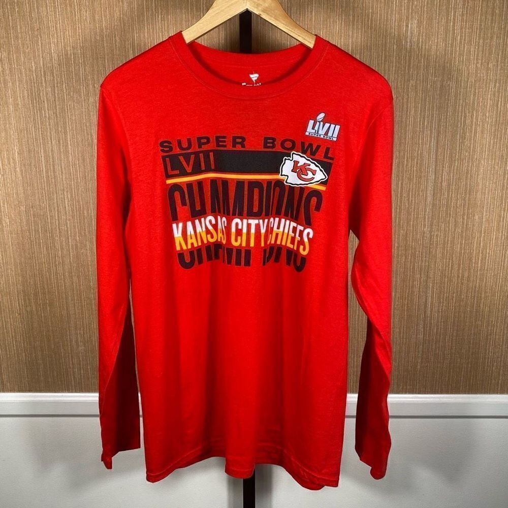 Team Apparel Men Kansas City Chiefs Super Bowl LVII Champions L/S Shirt Red Med